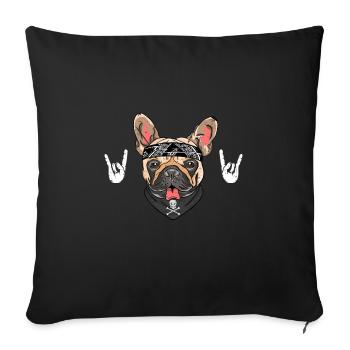 french bulldog - Sofakissenbezug 45 x 45 cm - Schwarz - Vorne