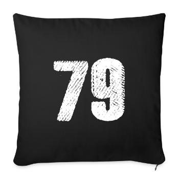 79 Zahl Trikot - Sofakissenbezug 45 x 45 cm - Schwarz - Vorne