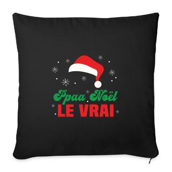 Papa Noël le vrai, Cadeau costume papa Noël - Housse de coussin décorative 45 x 45 cm - noir - Devant