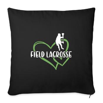 Sport Heart Field Lacrosse - Housse de coussin décorative 45 x 45 cm - noir - Devant