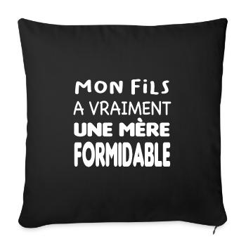 Mère formidable - Housse de coussin décorative 45 x 45 cm - noir - Devant