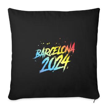 Barcelona 2024 Colorful Holiday Team - Sofa pillowcase 17,3'' x 17,3'' (45 x 45 cm) - black - Front