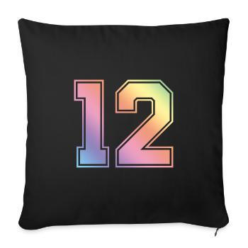 12 Nombre coloré - Housse de coussin décorative 45 x 45 cm - noir - Devant