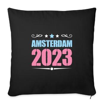 Amsterdam 2023 - Sofa pillowcase 17,3'' x 17,3'' (45 x 45 cm) - black - Front