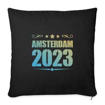 Amsterdam 2023 - Sofa pillowcase 17,3'' x 17,3'' (45 x 45 cm) - black - Front