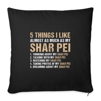 J’aime autant que mon Shar Pei - Housse de coussin décorative 45 x 45 cm - noir - Devant