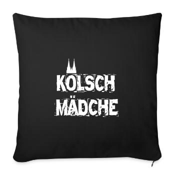 Kölsch fille - Cathédrale de Cologne Cologne Cologne Kölle - Housse de coussin décorative 45 x 45 cm - noir - Devant