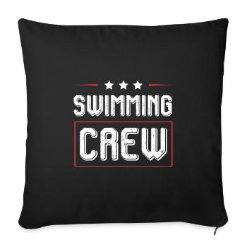 Équipage de natation - Housse de coussin décorative 45 x 45 cm - noir - Devant