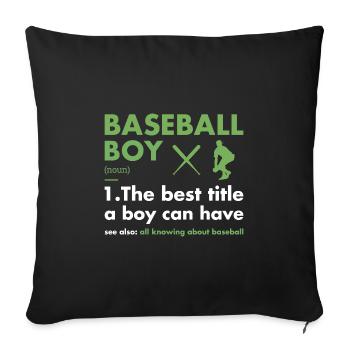 Sport Boy Définition Baseball - Housse de coussin décorative 45 x 45 cm - noir - Devant