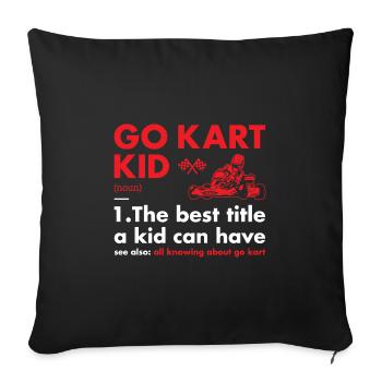 Sport Kid Definition Go Kart - Sofa pillowcase 17,3'' x 17,3'' (45 x 45 cm) - black - Front