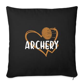 Sport Heart Archery - Sofa pillowcase 17,3'' x 17,3'' (45 x 45 cm) - black - Front