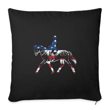 Rider Us Flag Dressage - Sofa pillowcase 17,3'' x 17,3'' (45 x 45 cm) - black - Front