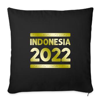 Équipage de fête en Indonésie - Housse de coussin décorative 45 x 45 cm - noir - Devant