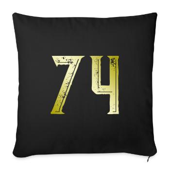 74 number symbol - Sofa pillowcase 17,3'' x 17,3'' (45 x 45 cm) - black - Front