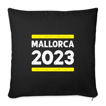 Majorque 2023 - Housse de coussin décorative 45 x 45 cm - noir - Devant