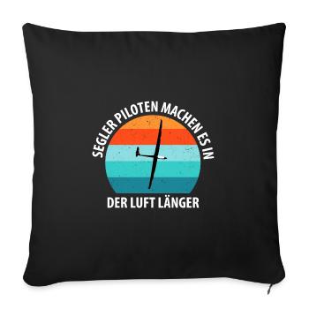 Segelflieger Segelfliegen Segelflugzeug Fliegen - Sofakissenbezug 45 x 45 cm - Schwarz - Vorne