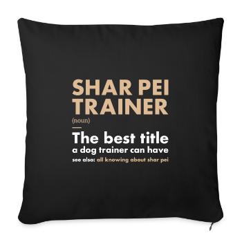 Shar Pei Entraîneur Definiton - Housse de coussin décorative 45 x 45 cm - noir - Devant