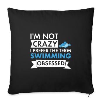 Sport Je ne suis pas fou de natation - Housse de coussin décorative 45 x 45 cm - noir - Devant