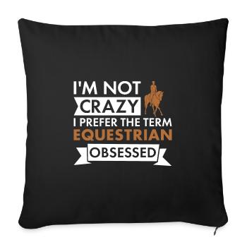 Sport Je ne suis pas fou d’équitation - Housse de coussin décorative 45 x 45 cm - noir - Devant