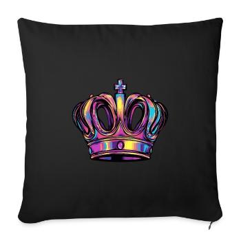 Crown - Sofa pillowcase 17,3'' x 17,3'' (45 x 45 cm) - black - Front