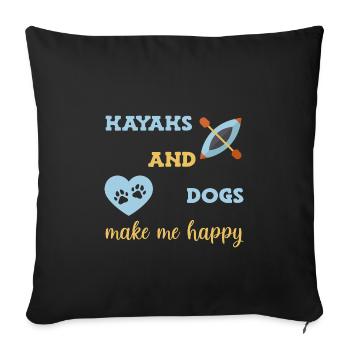 Kayak Kayaking - Housse de coussin décorative 45 x 45 cm - noir - Devant