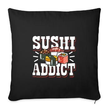 Sushi Addicted Japanese Food - Housse de coussin décorative 45 x 45 cm - noir - Devant