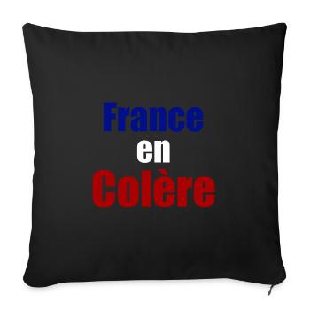 France en colère - Housse de coussin décorative 45 x 45 cm - noir - Devant