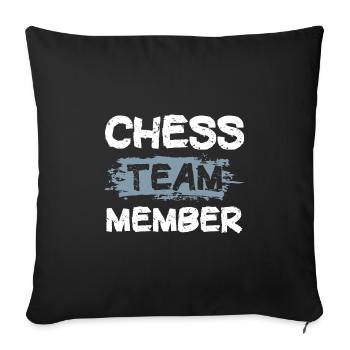Chess Team - Sofa pillowcase 17,3'' x 17,3'' (45 x 45 cm) - black - Front