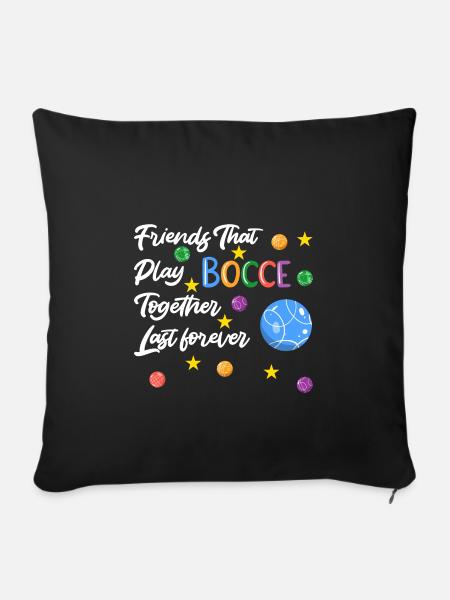 Boccia Boule Petanque - Sofakissenbezug 45 x 45 cm - Schwarz