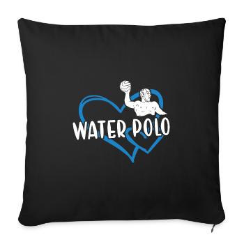 Sport Heart Water Polo - Housse de coussin décorative 45 x 45 cm - noir - Devant