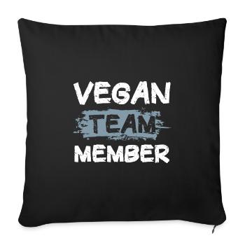 Vegan Team - Sofa pillowcase 17,3'' x 17,3'' (45 x 45 cm) - black - Front