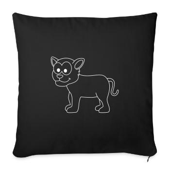Panther Comic Animal - Housse de coussin décorative 45 x 45 cm - noir - Devant