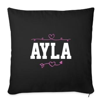 Cécile - Housse de coussin décorative 45 x 45 cm - noir - Devant