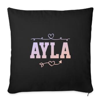 Cécile - Housse de coussin décorative 45 x 45 cm - noir - Devant
