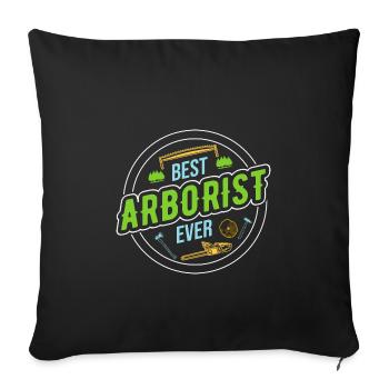 Bûcheron Bûcheron Tronçonneuse - Housse de coussin décorative 45 x 45 cm - noir - Devant