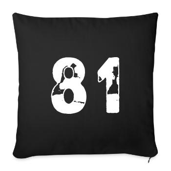 81 Number jersey - Sofa pillowcase 17,3'' x 17,3'' (45 x 45 cm) - black - Front