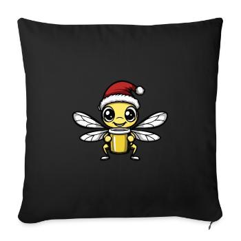 Libellule Bière de Noël Drôle - Housse de coussin décorative 45 x 45 cm - noir - Devant