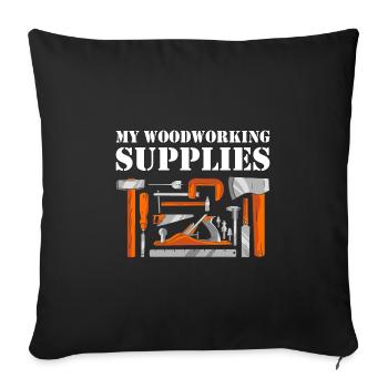 Carpenter My Woodworking Supplies Woodworking - Sofa pillowcase 17,3'' x 17,3'' (45 x 45 cm) - black - Front