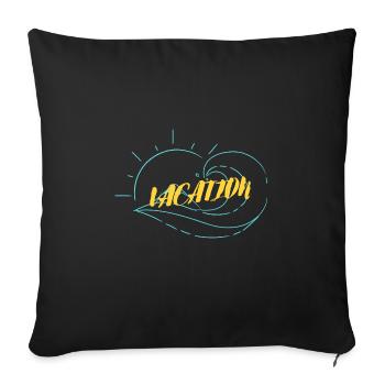 Vacances - temps de vacances - Housse de coussin décorative 45 x 45 cm - noir - Devant