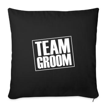Mariage de l’équipe Groom Dicton - Housse de coussin décorative 45 x 45 cm - noir - Devant