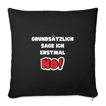 Avant de demander Pas Drôle Humour Cadeaux Drôle - Housse de coussin décorative 45 x 45 cm - noir - Devant