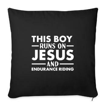 Rider This Boy Runs On Jesus Endurance Riding - Sofa pillowcase 17,3'' x 17,3'' (45 x 45 cm) - black - Front