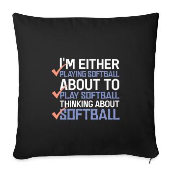 Softball - Sofa pillowcase 17,3'' x 17,3'' (45 x 45 cm) - black - Front