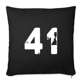 41 Zahl Trikot - Sofakissenbezug 45 x 45 cm - Schwarz - Vorne