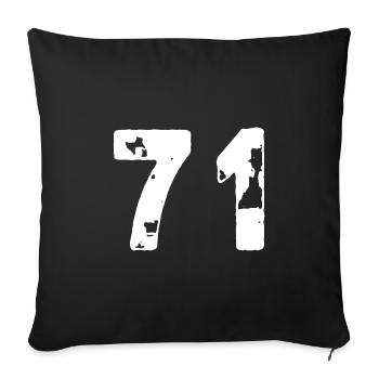 71 Maillot numéro - Housse de coussin décorative 45 x 45 cm - noir - Devant