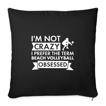Sport Je ne suis pas fou de volleyball de plage - Housse de coussin décorative 45 x 45 cm - noir - Devant