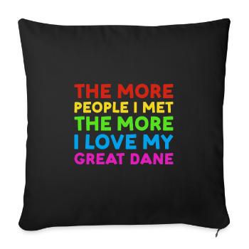 Les gens que j’ai rencontrés J’aime le dogue allemand - Housse de coussin décorative 45 x 45 cm - noir - Devant