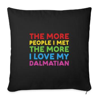 Les gens que j’ai rencontrés J’aime Dalmatien - Housse de coussin décorative 45 x 45 cm - noir - Devant