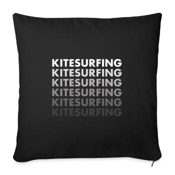Kitesurf sportif - Housse de coussin décorative 45 x 45 cm - noir - Devant