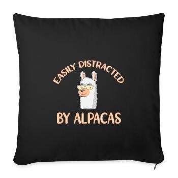 Distracted by alpacas Alpaca - Sofa pillowcase 17,3'' x 17,3'' (45 x 45 cm) - black - Front